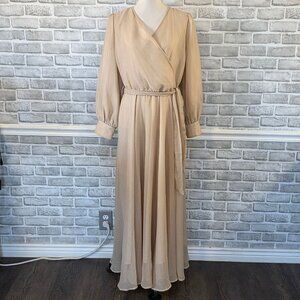 Ivy City Abbie Chiffon Maxi Dress Champagne Chiffon Elegant Party Wedding